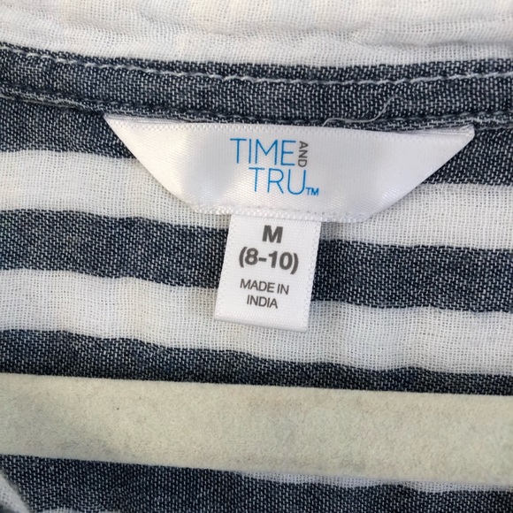 TIME & TRU STRIPPED BLOUSE | M | - Picture 4 of 4